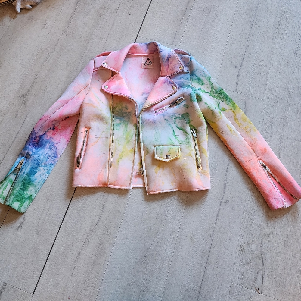 UNIF rainbow tie dye jacket